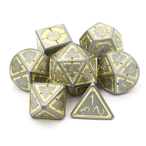 Bộ xúc xắc kim loại cao cấp dành cho trò chơi <span class=keywords><strong>RPG</strong></span>/bảng-Hợp kim kẽm rắn, hoàn thiện đánh bóng, 7 cái/bộ - Product Image 2