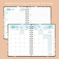 Planificateurs personnalisés de haute qualité 2025-2026 quotidien mensuel papier Kraft cahier Journal livre planificateur de budget pour les femmes