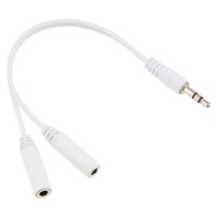 3.5Mm 1 Pria Ke 2 Wanita Audio Splitter Earphone Kabel Mic Headphone Adapter untuk Telepon Headset Laptop Komputer PC