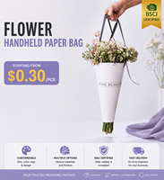 Sac en papier conique personnalisé pour bouquet de fleurs, emballage pour fleuristes, cadeaux floraux et emballage de détail