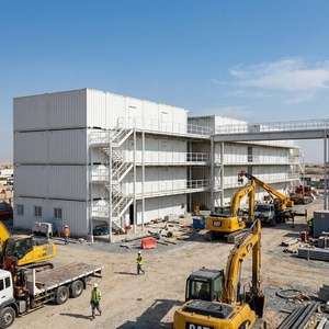 Maison modulaire préfabriquée moderne en conteneurs, espace de vie portable, complexe d'appartements de dortoirs pour employés à haute densité avec escalier - Product Image 6
