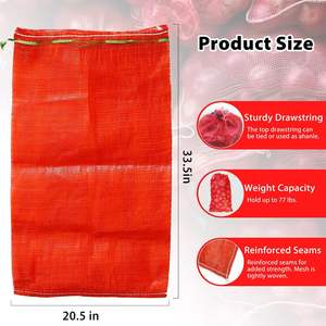 Huamaohengchun Paquete de 24 Bolsas de Malla Duraderas de 31''x20'' para Cebollas, Reutilizables con Cordón, Material LDPE, Bolsas de Almacenamiento para Cebollas y Verduras - Product Image 2