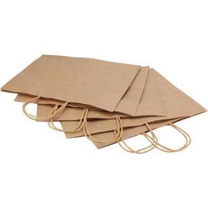 Paper <b>Bag</b> With Handle Custom Shopping <b>Craft</b> Kraft Paper <b>Bag</b> Your Own Logo Printed - Product Image 5
