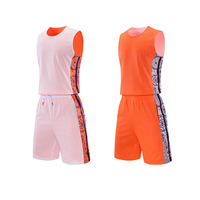 Setelan Bola Basket Dua Sisi untuk Pria, Bahan Mesh Bernapas, Cepat Kering, Tanpa Lengan, Longgar, Jersey Latihan Profesional