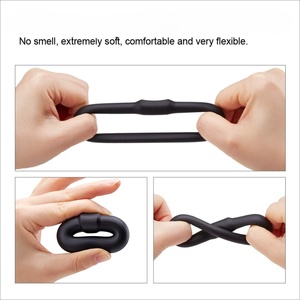 Ensemble de 3 anneaux péniens en silicone liquide en forme de nez de <span class=keywords><strong>cochon</strong></span>, jouets sexuels flexibles pour hommes, anneaux pour pénis, produit pour hommes - Product Image 3