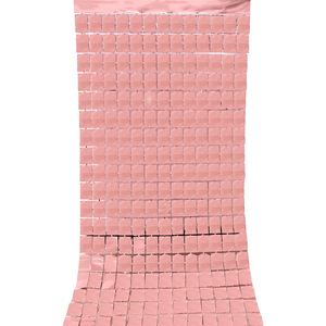 Rideau de pluie carré en soie, surface brillante, avec franges et pompons, pour décoration d'anniversaire, toile de fond de fête de mariage et fête de Noël - Product Image 5
