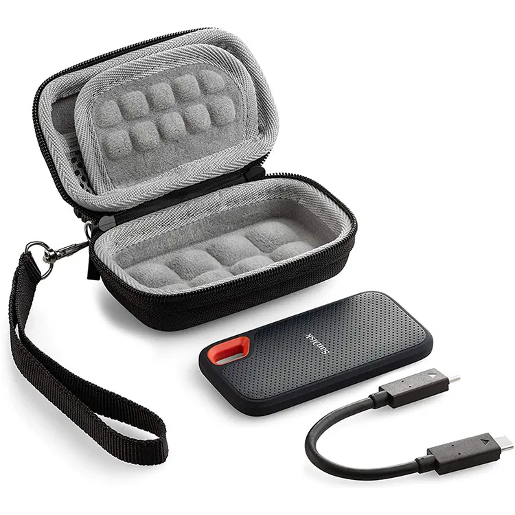 Portable External SSD Holder Cover Hard Shell Carrying Case for SanDisk SSD EVA Case Protective Travel Bag