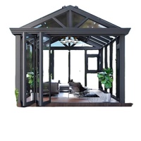 Véranda de balcon d'appartement à rupture de pont thermique, sur mesure, en aluminium, avec verre isolant, moderne, triangulaire, écologique, pour patio extérieur