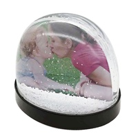 Cadre photo de boule à neige en acrylique de taille personnalisée Sanlead 4*6 sérigraphie logo personnalisable modèle de conception de paillettes d'eau liquide