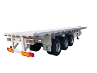 Semi-remorque surbaissée robuste à 3 essieux, 40 pieds (13 m), 45 tonnes, pour conteneurs, en acier plat