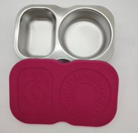 Boîtes à goûter en acier inoxydable à 2 compartiments avec couvercles, boîte à lunch réutilisable, contenants à double compartiment pour vinaigrette, 5,3 oz