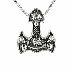 Collar con Colgante de Ancla de Acero Inoxidable con Diseño Vikingo para Hombre, Joyería de Regalo, Cadena de 60 cm, Acabado Metálico, Accesorio de Moda - Product Image 5