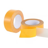 Ruban adhésif double face en tissu jaune, polyuréthane thermofusible, forte adhérence, haute viscosité, sans trace, pour tapis d'exposition et de mariage