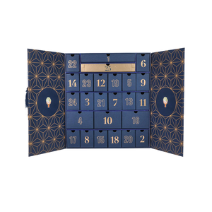 Caja de Regalo Plegable de Lujo Personalizada, Verde Mate Laminado, Calendario de Adviento de 12/24 Días, para Cosméticos y Dulces - Product Image 5