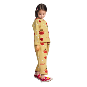 Te280r1 Pijamas de lana para niñas, ropa de dormir de invierno suave y acogedora con estampado de dibujos animados de manga larga, ajuste regular para niños - Product Image 1