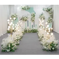 Juego de Decoración de mesa para boda, Set de decoración de mesa con flores artificiales, color blanco marfil, OEM