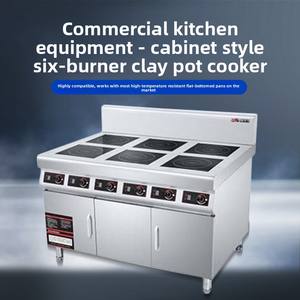 Huanxin - Cocina de Inducción Plana Comercial de Acero Inoxidable con Cuatro Quemadores y Seis Cabezas, Multifunción, para Ollas de Barro - Product Image 2