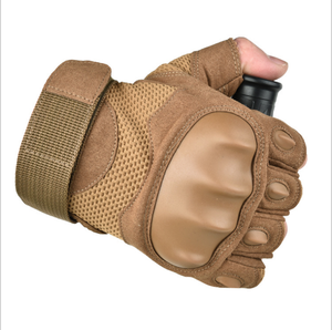 Guantes Tácticos Resistentes de Medio Dedo, Color Desierto, Microfibra, TPR, Protección Suave y Gruesa para Nudillos, Pantalla Táctil - Product Image 4