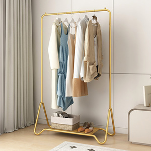 Clothes Rack Floor Standing Stainless Steel Rectangle Dress Hanger Living Room Storage Drying Indoor Use - Product Image 1