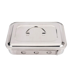 Stainless Steel Perforated Sterilization Tray 304 Square With Lid High <b>Temperature</b> Laboratory <b>Instrument</b> Tray - Product Image 3