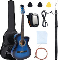 Wholesale 38 Inch Customized EQ Guitar Colorful Linden Factory OEM Professional Cheap Acoustic Electric Guitars