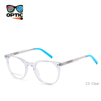 Monture de lunettes optiques en acétate pour enfants, forme ronde, durable et sûre, montures de lunettes de prescription en acétate pour enfants pour un usage quotidien