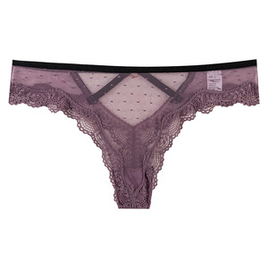Women Lace Thong Panties Set Seamless Ultra Thin Low Rise <b>Sexy</b> Solid Color <b>Underwear</b> with Crossback Design - Product Image 4