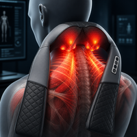 Masseur d'épaule et de cou Medcursor, chaleur électrique, massage Shiatsu, coussin de massage infrarouge, physiothérapie, matériau en cuir, portable, 3D pour le cou