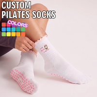 Chaussettes de Pilates BiLu personnalisées avec étiquette, antidérapantes, pour le yoga et l'entraînement en salle de sport