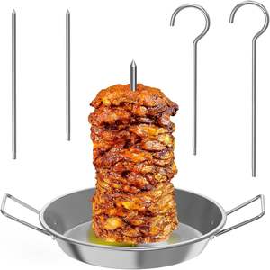 Support vertical pour brochettes de poulet et <span class=keywords><strong>dinde</strong></span> Al Pastor, plateau amovible, en acier inoxydable, résistant à la chaleur, à la corrosion et aux UV - Product Image 1