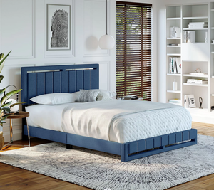 Edredón de cama familiar Queen de madera con plataforma baja tamaño King marco de cama de alta calidad de madera - Product Image 5