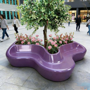 Maceta <span class=keywords><strong>de</strong></span> Exterior Resistente B53, Decoración Artística para Árboles, Maceta Duradera <span class=keywords><strong>de</strong></span> FRP, Silla para Jardines y Parques, Muebles <span class=keywords><strong>de</strong></span> Arte <span class=keywords><strong>de</strong></span> Madera y FRP Personalizados - Product Image 3