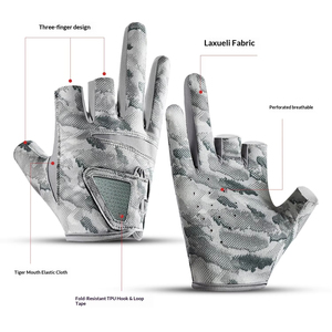 Gants de kayak et d'aviron à trois doigts pour hommes et femmes, respirants, antidérapants, pour la pêche à la ligne, le cyclisme, équipement sportif d'été personnalisé - Product Image 2