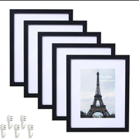 Lot de 5 cadres photo modernes en bois multicolores 8x10 avec passe-partout blanc pour affichage mural 5x7, idéal pour la maison et le bureau, vente en gros