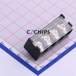 HB9500SS-9.5-4P Barrier Terminal Block Through hole Component (THT),P=9.5mm Connector With Cover Plate 9.5mm 1x4P Straight Pin - Product Image 1