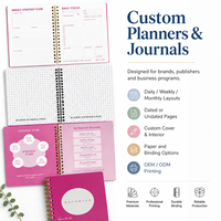 Journal de gratitude et agenda quotidien personnalisé à couverture rigide et spirale