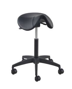 Silla de salón de cuero genuino con base de nailon, altura ajustable - Product Image 2