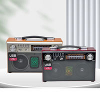 Retro-Radio im Holzdesign mit FM/AM/SW 3-Band-Empfang, Bluetooth-Lautsprecher, dynamischem Lichteffekt und Tragegriff – tragbares Retro-Radio für Zuhause