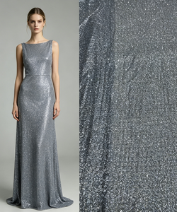 Tissu en dentelle bleu clair à sequins épais, maille scintillante pour <span class=keywords><strong>robe</strong></span> de mariée, demoiselle d'honneur, livraison rapide en gros - Product Image 1