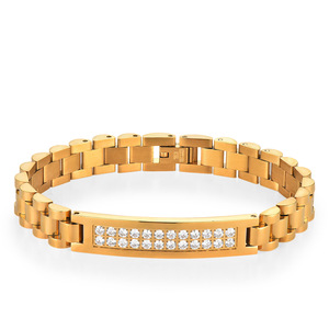 Korean Japanese Style Couple <b>Bracelets</b> for Men Women Casual Versatile Inlaid Rhinestone Fashion Minimalist Double Row Zircon Wat - Product Image 3