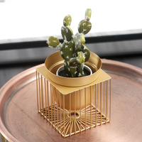Or Pot De Fleur En Métal Pour Table Et Balcon Maison Décoration Jardinière En Métal Avec Panier D'or