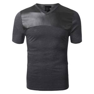 Summer Top Quality Cotton T Shirt Men Solid Color Design V neck Tshirt Casual Classic Tops Tee Shirt Men Breathable t shirt - Product Image 5