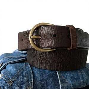 Hebilla de Acero para Cinturón con Diseño 3D Cuadrado, Hecha a Mano con Cuero Vacuno Ecológico, Sostenible, Impermeable, Estilo Vintage, para Hombre, Diseño Sólido - Product Image 3