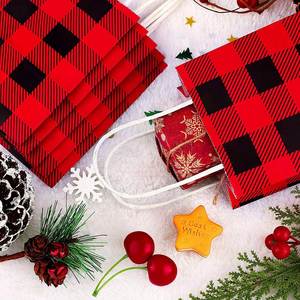 Mini Plaid <b>Bag</b> Paper Party Kraft Christmas <b>Bags</b> with Handle for Birthday Wed Party Celebrations Beautiful Gift Package Paper <b>Bag</b> - Product Image 6