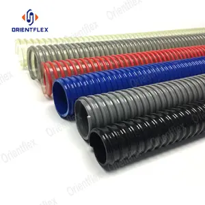 Eco-Friendly Ringed PVC Corrugated Pool Suction Hose With PVC Helix Black White Stripe