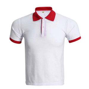 เสื้อโปโลแขนสั้นสำหรับผู้ชาย, เสื้อโปโลสำหรับใส่ได้ทั้งชายและหญิงปกแดงสีดำ180กรัมดีไซน์จำนวนมาก - Product Image 1