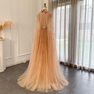 Scz009 Abito da Sera di Lusso Stile Dubai con <span class=keywords><strong>Maniche</strong></span> a Mantella 2023, Elegante <span class=keywords><strong>Vestito</strong></span> Lungo Arabo Formale per Donne, Matrimoni e Feste - Product Image 3