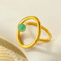 Übergroßer Hohler Ovaler Edelstahlring mit Leuchtend Roter Emaille-Einlage Stilvoller Modischer Statement-Fingerring für Frauen Tägliches Tragen