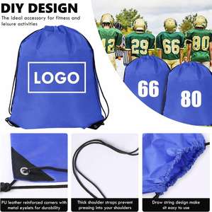 Mochila Deportiva Ecológica Personalizada, Lavable a Máquina, de Poliéster, Grande, Promocional, con Cordón, Logotipo Personalizado - Product Image 4