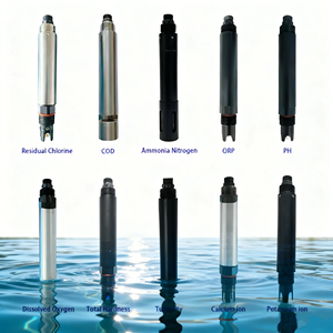 <span class=keywords><strong>Sonde</strong></span> de qualité de l'eau multiparamètres industrielle en ligne RS485 4-20mA pH EC DO ORP COD Azote ammoniacal Nettoyage automatique - Product Image 6